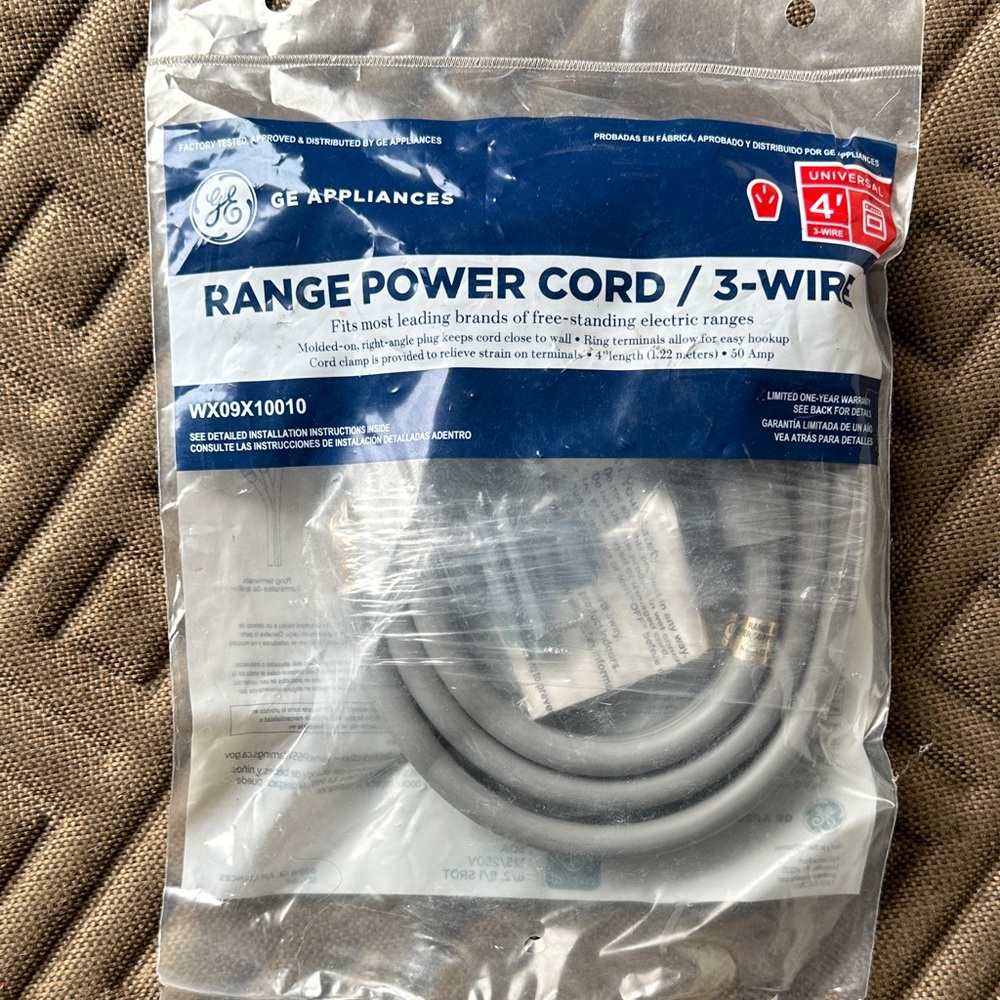 GE Range Power Cord 3-Wire - Gray
